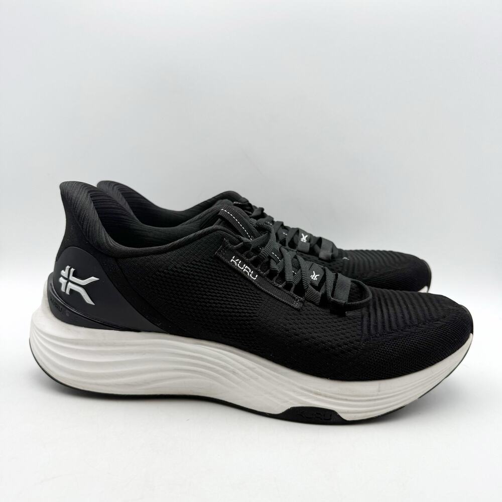 Kuru Mens Atom 2 Running Sneakers Size 10 Wide EU 43 Black White Athletic EUC